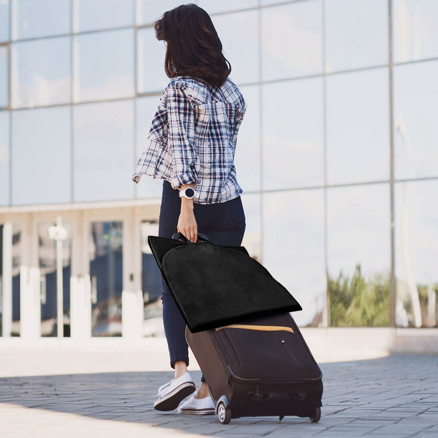 5 Packs Garment Bags Breathable Suit Bag Washable Clothes Cover Protector with Handles for Suits Coat Shirts T-shirts Jackets Dress for Adults Children