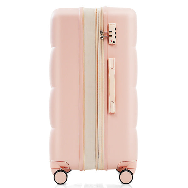3-Piece Luggage Set with 20" Front-Opening Carry-On, 28" Expandable Suitcase, and Expandable Travel Bag, pink