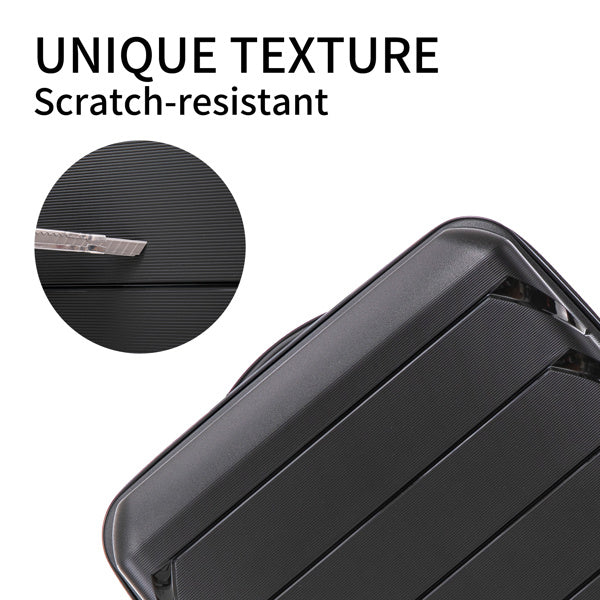 PP Luggage Sets 3 Piece(20/24/28), Expandable Carry On Luggage with TSA Lock Airline Approved, PP materials Hard Shell and Lightweight Suitcase with Spinner Wheels (Black)