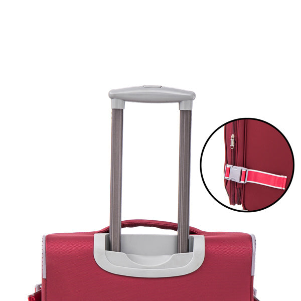 Softside Upright Luggage Set Expandable, Lightweight,4-Piece (20//24/28/32) ,Claret Red