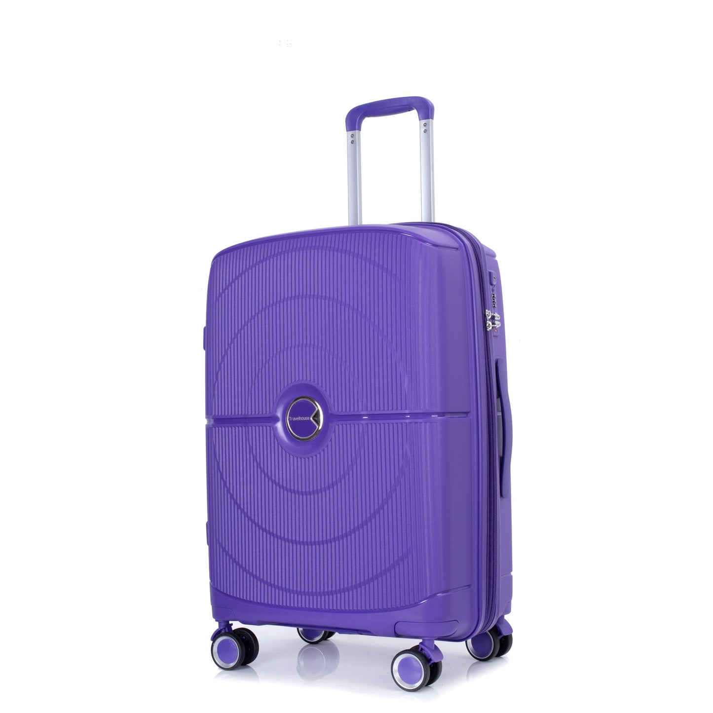 Expandable Hardshell Suitcase Double Spinner Wheels PP Luggage Sets Lightweight Durable Suitcase with TSA Lock,3-Piece Set (20/24/28) , Purple