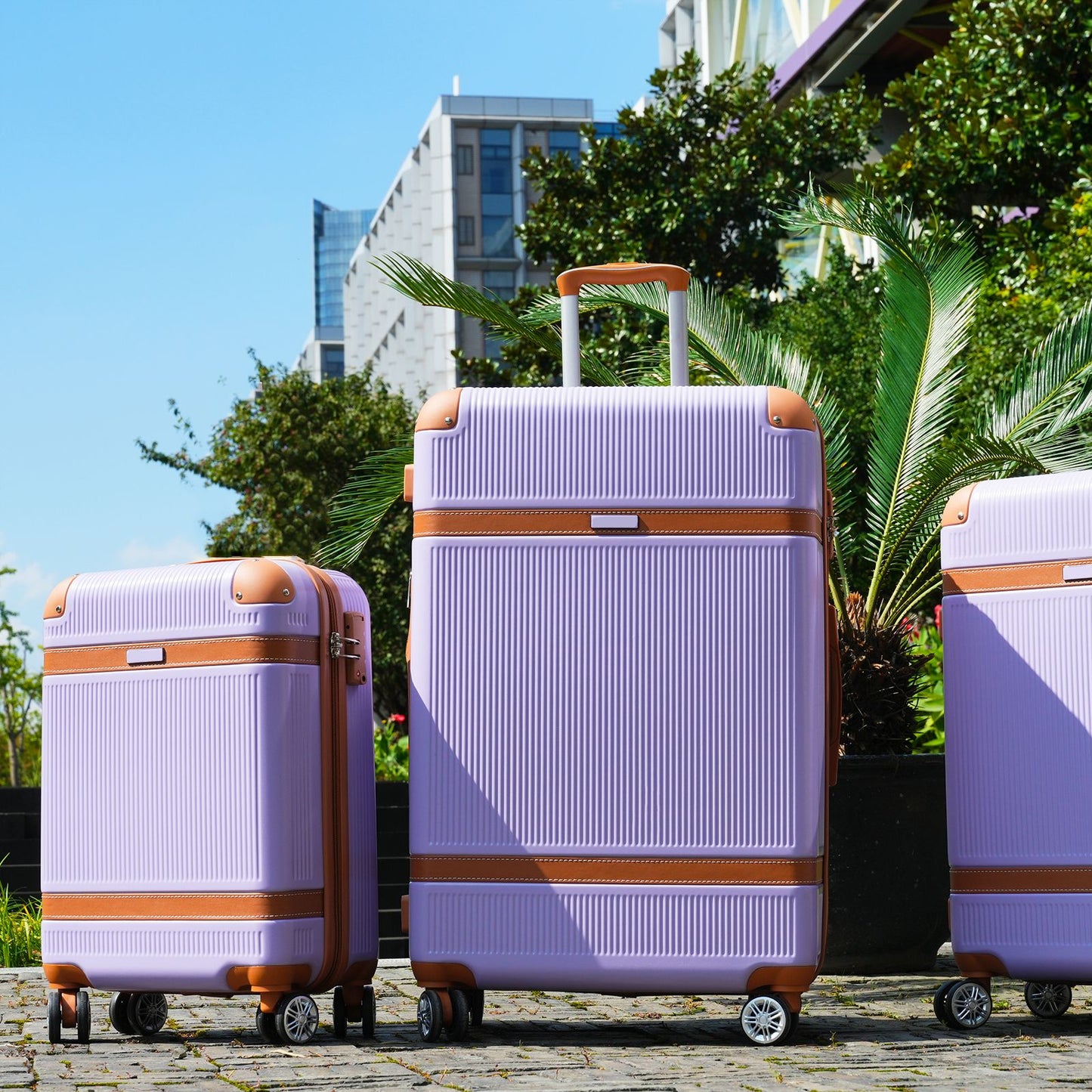 Hardshell Luggage Sets 3 Piece double spinner 8 wheels Suitcase with TSA Lock Lightweight 20''24''28''