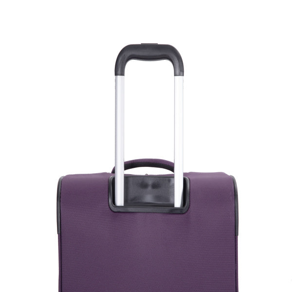3-Piece Set (18/Travelbag/toiletry bag) ,Softshell Suitcase Spinner Wheels Terylene Polyester Luggage Sets Carry On Suitcase Luggage Lightweight Durable Suitcase PURPLE
