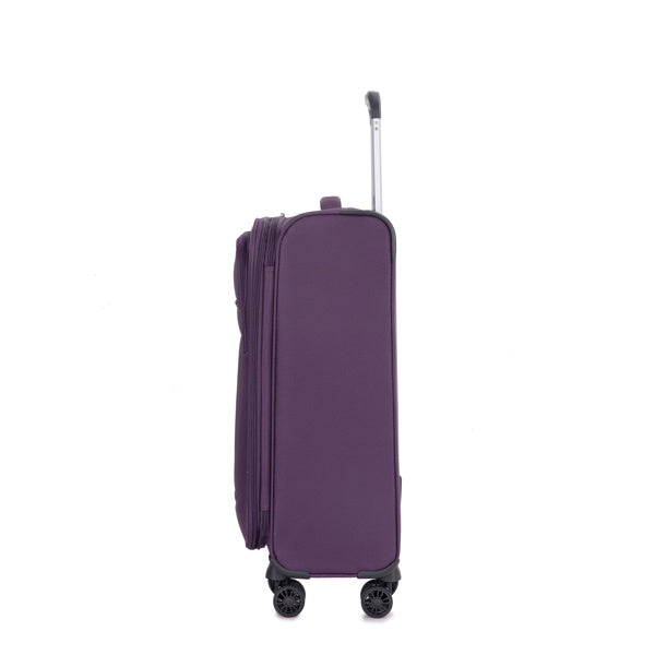 3-Piece Set (18/Travelbag/toiletry bag) ,Softshell Suitcase Spinner Wheels Terylene Polyester Luggage Sets Carry On Suitcase Luggage Lightweight Durable Suitcase PURPLE