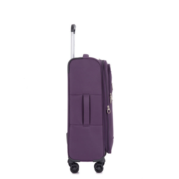 3-Piece Set (18/Travelbag/toiletry bag) ,Softshell Suitcase Spinner Wheels Terylene Polyester Luggage Sets Carry On Suitcase Luggage Lightweight Durable Suitcase PURPLE