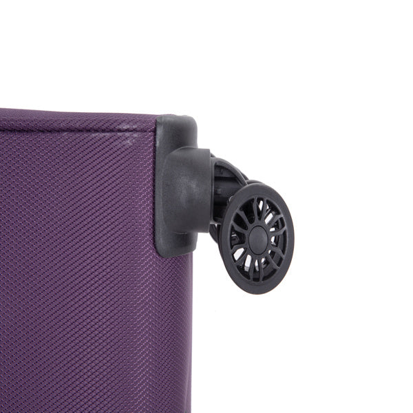 3-Piece Set (18/Travelbag/toiletry bag) ,Softshell Suitcase Spinner Wheels Terylene Polyester Luggage Sets Carry On Suitcase Luggage Lightweight Durable Suitcase PURPLE