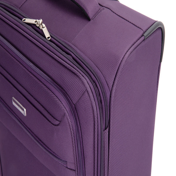 3-Piece Set (18/Travelbag/toiletry bag) ,Softshell Suitcase Spinner Wheels Terylene Polyester Luggage Sets Carry On Suitcase Luggage Lightweight Durable Suitcase PURPLE