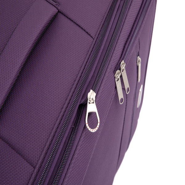 3-Piece Set (18/Travelbag/toiletry bag) ,Softshell Suitcase Spinner Wheels Terylene Polyester Luggage Sets Carry On Suitcase Luggage Lightweight Durable Suitcase PURPLE