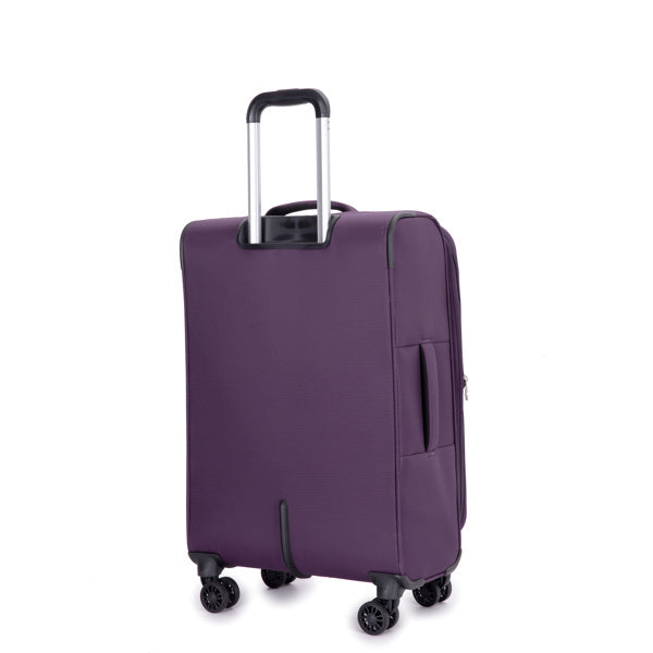 3-Piece Set (18/Travelbag/toiletry bag) ,Softshell Suitcase Spinner Wheels Terylene Polyester Luggage Sets Carry On Suitcase Luggage Lightweight Durable Suitcase PURPLE