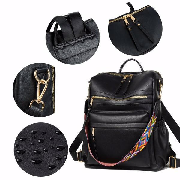 Women's Fashion Backpack Wallet Multi purpose Design Handbag and Shoulder Bag Leather Women's Backpack Backpack Bag Four colors