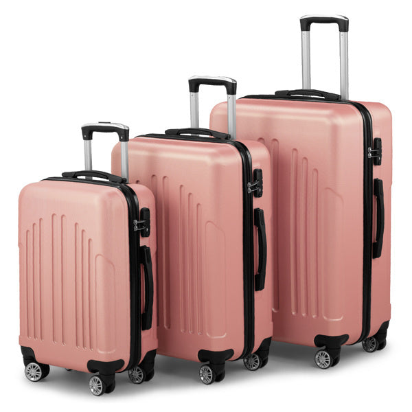 Luggage Set of 3, ABS+PC Hardside Suitcase Sets with TSA Lock 4 Spinner Wheels, Lightweight Trolley Travel Case for Carry On Check-in Business Trip, 20" 24" 28"