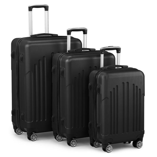Luggage Set of 3, ABS+PC Hardside Suitcase Sets with TSA Lock 4 Spinner Wheels, Lightweight Trolley Travel Case for Carry On Check-in Business Trip, 20" 24" 28"
