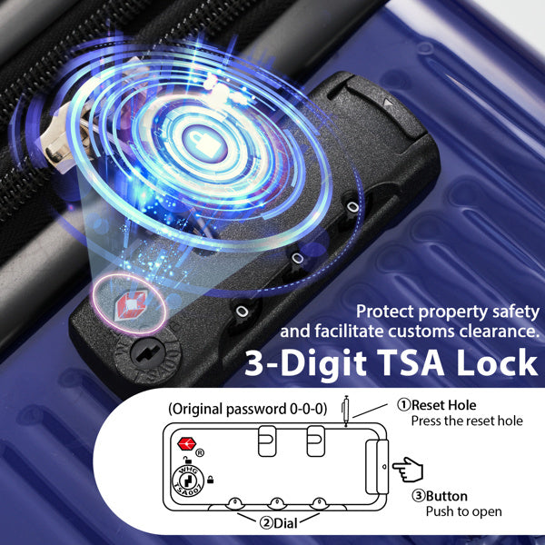 Luggage Sets 3 Piece Hardshell Suitcases with Wheels, Lightweight Expandable Travel Luggage with TSA Lock, Carry-on, Checked Luggage(20inch 24inch 28inch)
