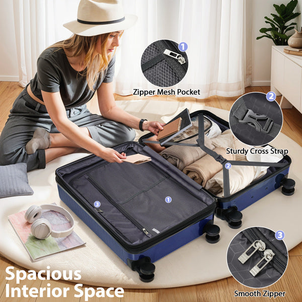 Luggage Sets 3 Piece Hardshell Suitcases with Wheels, Lightweight Expandable Travel Luggage with TSA Lock, Carry-on, Checked Luggage(20inch 24inch 28inch)