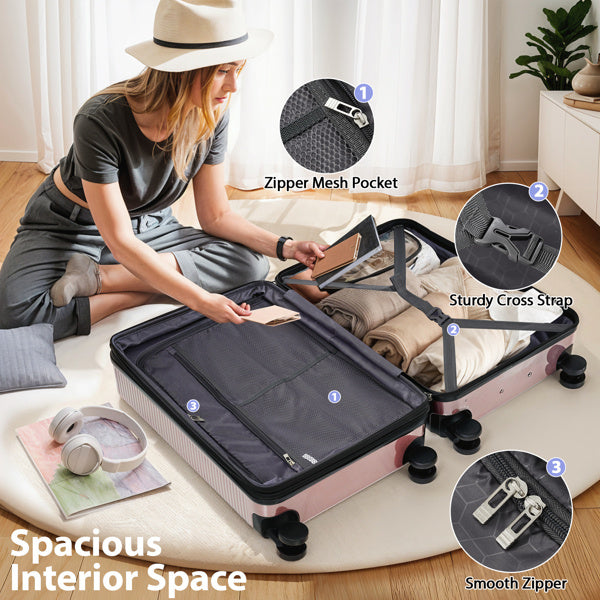 Luggage Sets 3 Piece Hardshell Suitcases with Wheels, Lightweight Expandable Travel Luggage with TSA Lock, Carry-on, Checked Luggage(20inch 24inch 28inch)