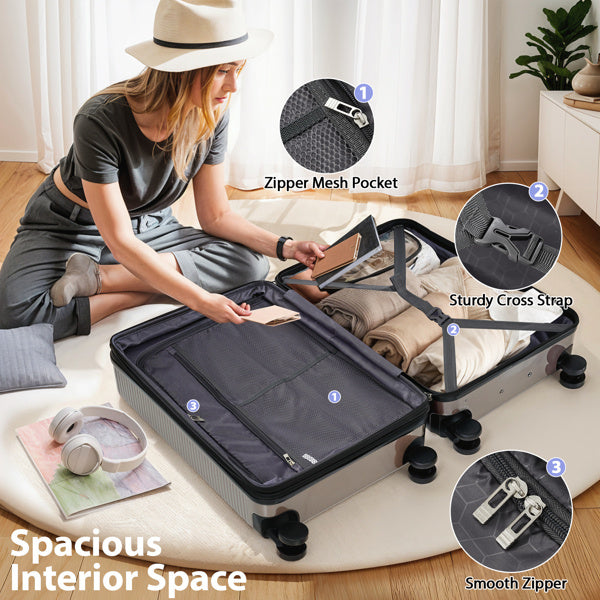 Luggage Sets 3 Piece Hardshell Suitcases with Wheels, Lightweight Expandable Travel Luggage with TSA Lock, Carry-on, Checked Luggage(20inch 24inch 28inch)