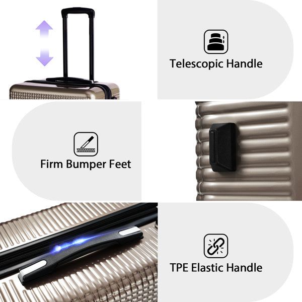 Luggage Sets 3 Piece Hardshell Suitcases with Wheels, Lightweight Expandable Travel Luggage with TSA Lock, Carry-on, Checked Luggage(20inch 24inch 28inch)