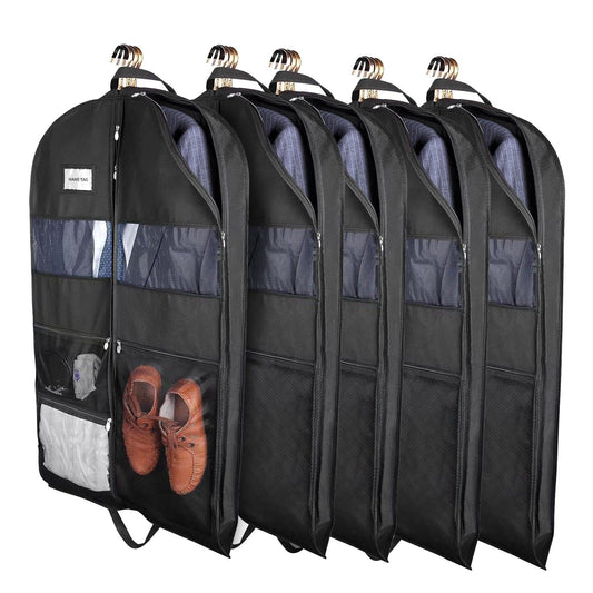 5 Packs Garment Bags Breathable Suit Bag Washable Clothes Cover Protector with Handles for Suits Coat Shirts T-shirts Jackets Dress for Adults Children