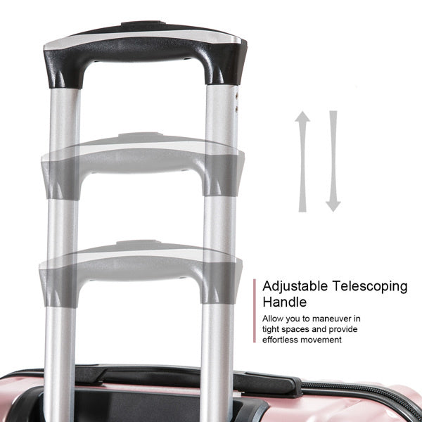 4 Piece Luggage Set PC Material Hard Shell Suitcase with Spinner Wheels Lightweight Suitcase Set Silver