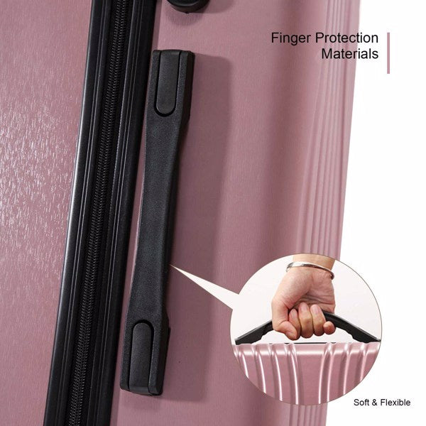 4 Piece Luggage Set PC Material Hard Shell Suitcase with Spinner Wheels Lightweight Suitcase Set Silver