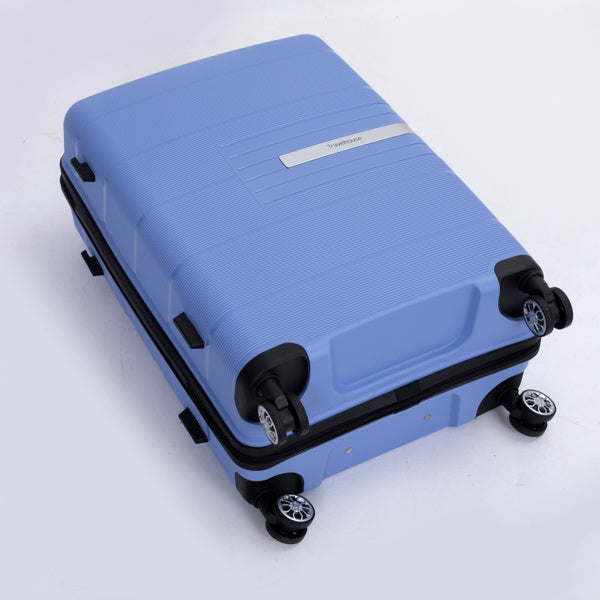 Hardshell Suitcase Double Spinner Wheels PP Luggage Sets Lightweight Durable Suitcase with TSA Lock,3-Piece Set (20/24/28) , Purplish Blue