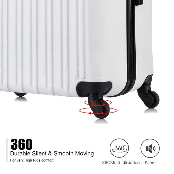 5 Piece Set Luggage Sets Suitcase ABS Hardshell Lightweight Spinner Wheels (16/20/24/28 inch)