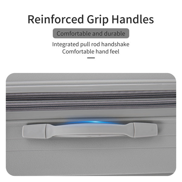 PP Luggage Sets 3 Piece(20/24/28), Expandable Carry On Luggage with TSA Lock Airline Approved, PP materials Hard Shell and Lightweight Suitcase with Spinner Wheels (Gray)