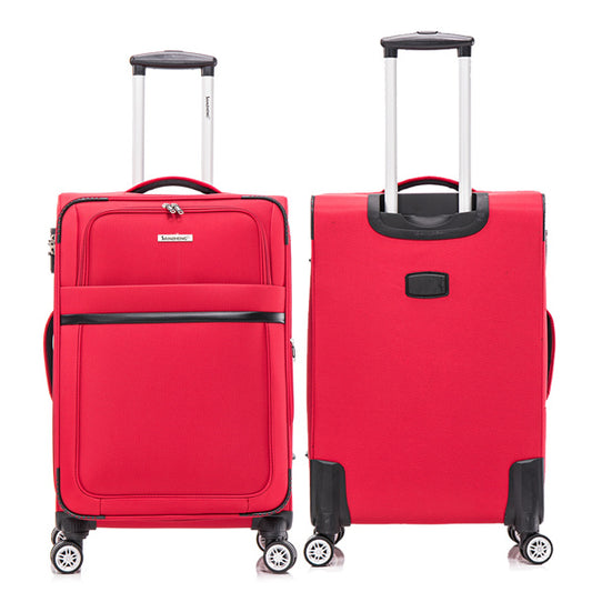 3-piece fabric soft luggage set with swivel wheels and password lock, 20/26/30 inches,Red