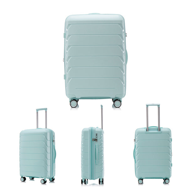 PP Luggage Sets 3 Piece(20/24/28), Expandable Carry On Luggage with TSA Lock Airline Approved, PP materials Hard Shell and Lightweight Suitcase with Spinner Wheels (Mint Green)