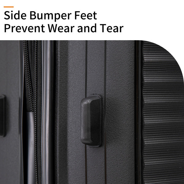 PP Luggage Sets 3 Piece(20/24/28), Expandable Carry On Luggage with TSA Lock Airline Approved, PP materials Hard Shell and Lightweight Suitcase with Spinner Wheels (Black)