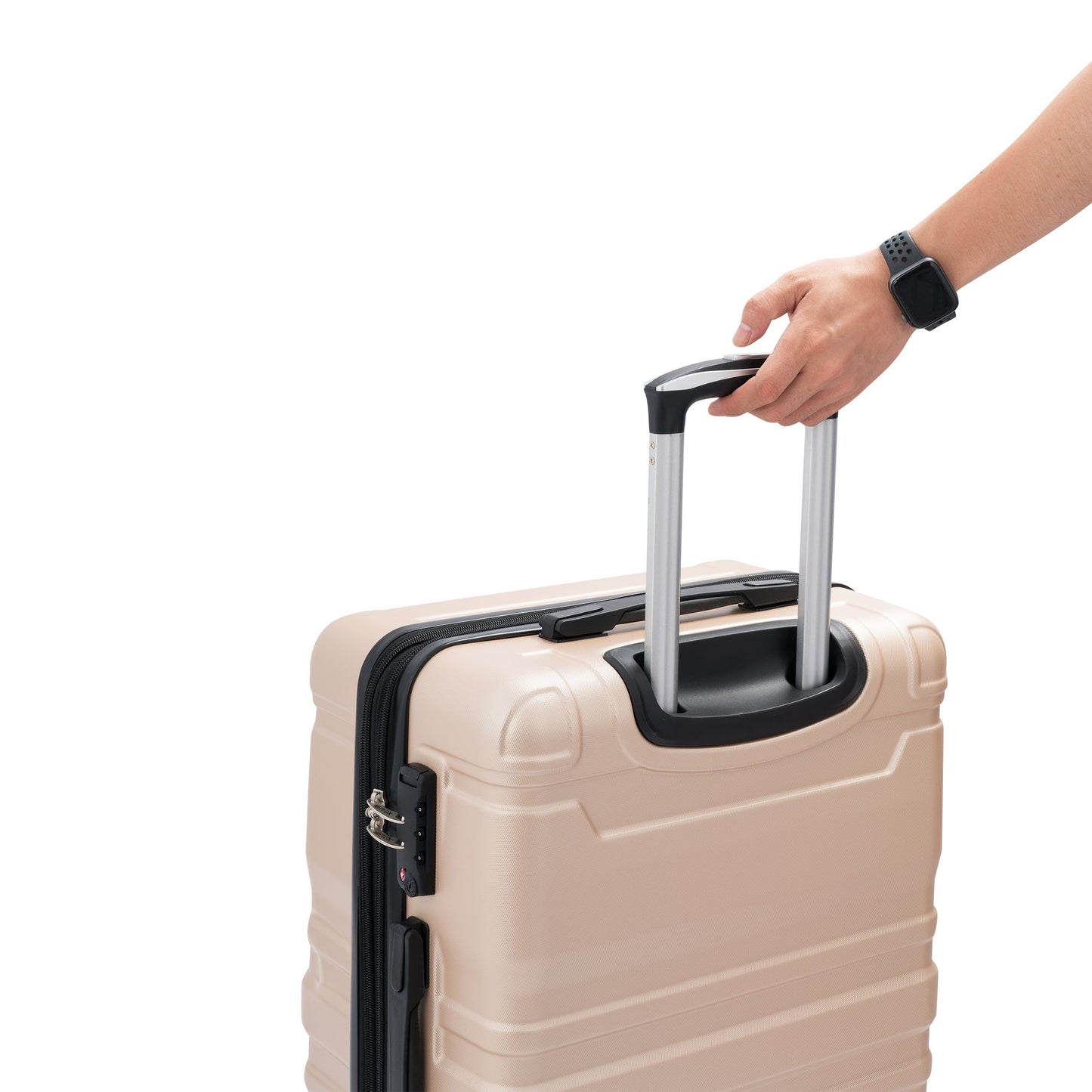 Luggage Sets New Model Expandable ABS Hardshell 3pcs Clearance Luggage Hardside Lightweight Durable Suitcase sets Spinner Wheels Suitcase with TSA Lock 20''24''28'' (Champagne)