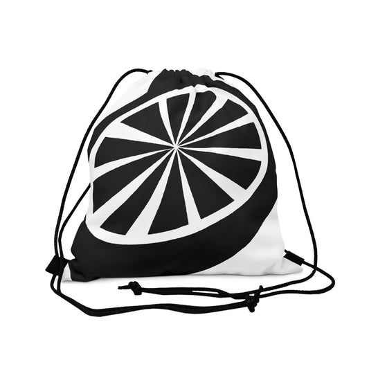 Drawstring Backsac Bag - Black And White Geometric Pattern