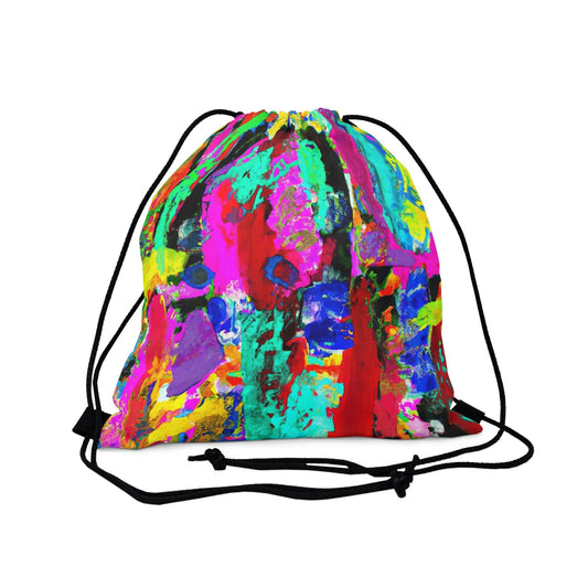 Drawstring Bag, Multicolor Abstract Expression Pattern